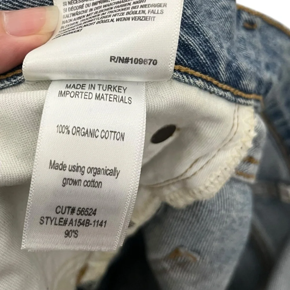 AGOLDE 90s High Rise Straight Jeans Women’s 27 Blue Casual Streetwear Distressed - Picture 13 of 14